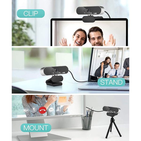 Webcam,1080P Pro HD Webcam with Stereo Microphone,110 Degree Wide Angle,Privacy Cover,Tripod,for Conferencing,Live Streaming,Recording