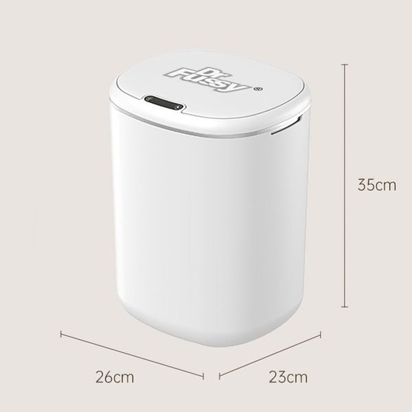 Smart Trash Bin 20L Sensor Rubbish Recycling Waste Bin Automatic Motion Toliet Basket Kitchen Garbage Can White