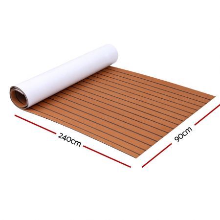 Seamanship EVA Foam Boat Flooring Mat Decking Sheet 240x90x0.6cm Dark Brown