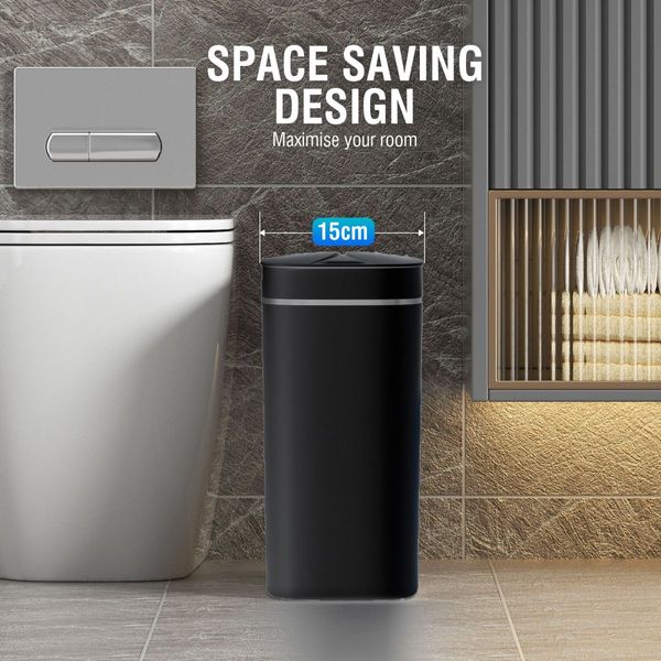 Smart Trash Bin 14L Rubbish Recycling Waste Bin Sensor Automatic Motion Toliet Basket Kitchen Garbage Can Grey