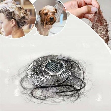 Drain Hair Catcher, Bathtub Shower Drain Hair Trap, Strainer Stainless Steel Drain Protector