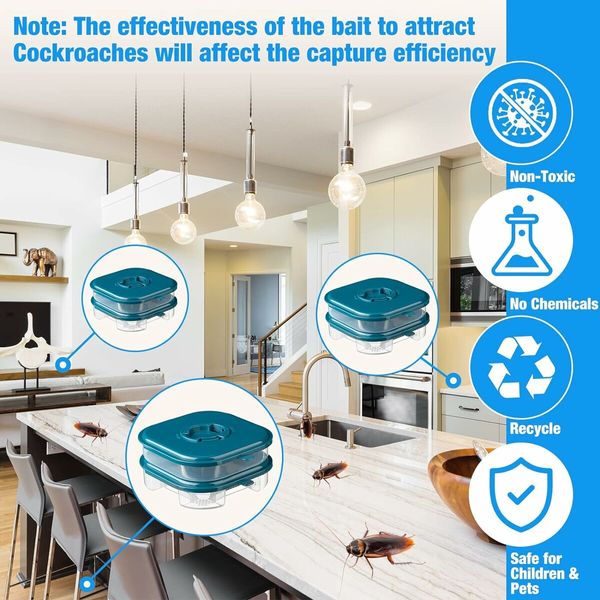 2Pcs Coach Killer Indoor Infestation Efficient Cockroach Trap Double Layer Roach Trap (2 Pieces)