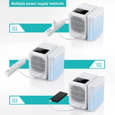 Mini Portable Air Conditioner Fan Cooler 1000ML Cooling Touch-Screen 99-speed Humidifier Household