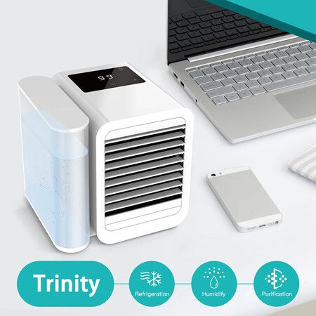 Mini Portable Air Conditioner Fan Cooler 1000ML Cooling Touch-Screen 99-speed Humidifier Household