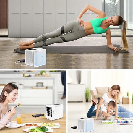 Mini Portable Air Conditioner Fan Cooler 1000ML Cooling Touch-Screen 99-speed Humidifier Household