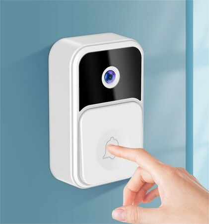 V9-White-Smart Wireless Remote Video Doorbell, Camera Wireless Intercom, HD Night Vision WiFi Security, Cloud Storage, 2-Way Audio,Visitor Capture