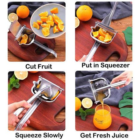 Stainless Steel Lemon Squeezer, Citrus Juicer, Manual Press