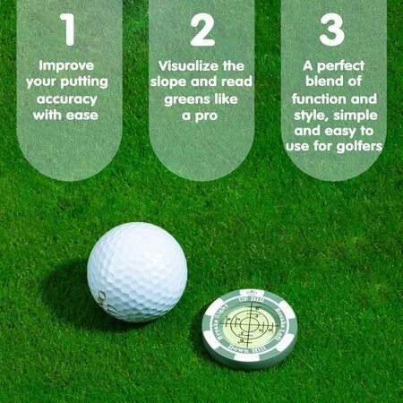 Reader,Golf Hat Clip Ball Marker with High Precision Green Reading Aid Golf Accessories for Men Women (Green)