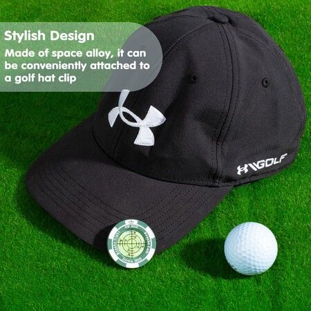 Reader,Golf Hat Clip Ball Marker with High Precision Green Reading Aid Golf Accessories for Men Women (Green)