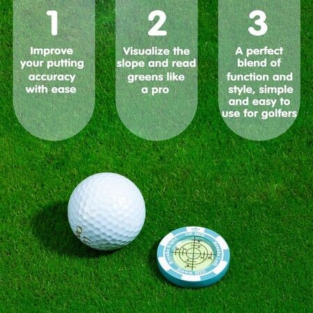 Reader,Golf Hat Clip Ball Marker with High Precision Green Reading Aid Golf Accessories for Men Women (Sky Blue)