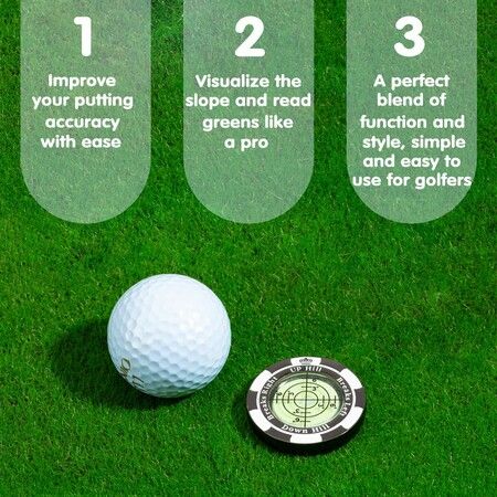 Reader,Golf Hat Clip Ball Marker with High Precision Green Reading Aid Golf Accessories for Men Women (Black)