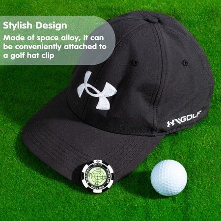 Reader,Golf Hat Clip Ball Marker with High Precision Green Reading Aid Golf Accessories for Men Women (Black)