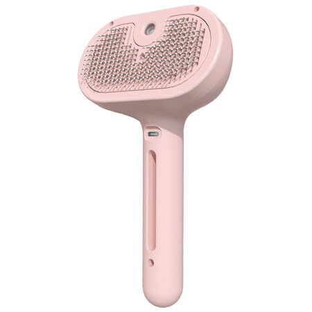 Spray Brush for Shedding, Remove Static Flying Pet Grooming Brush Self Cleaning Dog Brush (Pink)