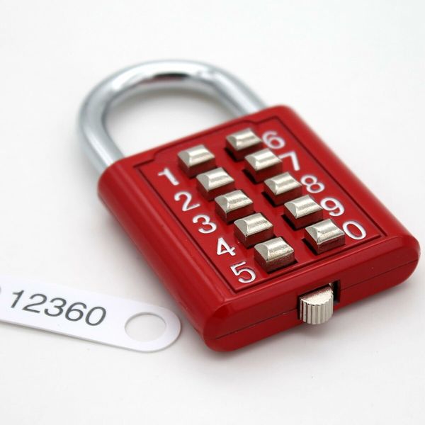 Guard Security 10 Digit Push Button Combination Padlock, 5 Digit Locking Mechanism