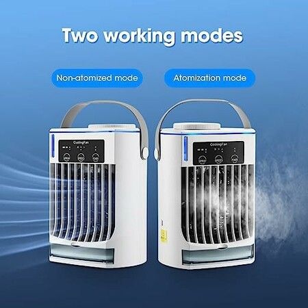 Portable Air Conditioners,Portable ac with 3 Speeds,Ultrasonic Mist Maker & Blue Light, Desk Fan with 500ML Tank for Home Office Camping