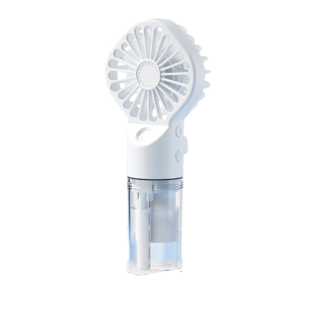 Portable Fan, Handheld Fan with Water Mist Spray Desk Fan 4 Speed Face Steamer Fan USB Spray Cooling Fans with Clear Water Tank for Outdoor Indoor White