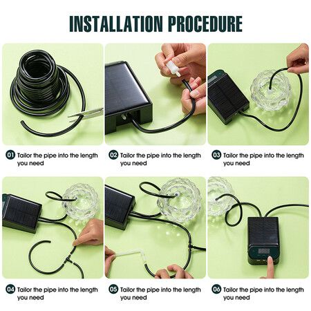 Solar Energy Intelligent Automatic Watering Device Timer System Garden Drip Irrigation Device for 15 Potted Plants in Green House, Garden, Balcony