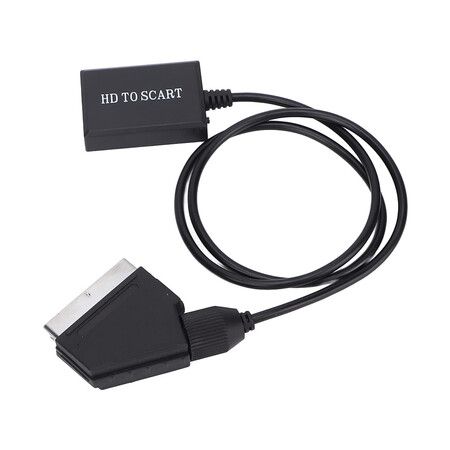 HDMI to SCART Converter, HD Digital Video HDMI to Analog Video and L R Audio Adapter Support DVI