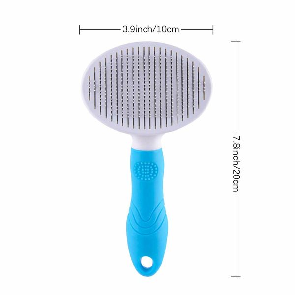 Cat Grooming Brush, Self Cleaning Slicker Brushes for Dogs Cats Pet Grooming Brush Tool (BLUE)