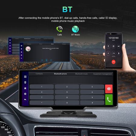 64G Android OS Wireless Apple Carplay Android Auto with Dash Cam 10 26 Carplay Screen with GPS Navigation Mirror Link Backup Camera Loop