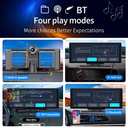 64G Android OS Wireless Apple Carplay Android Auto with Dash Cam 10 26 Carplay Screen with GPS Navigation Mirror Link Backup Camera Loop