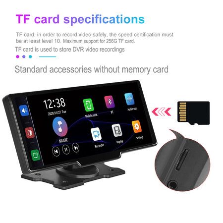 64G Android OS Wireless Apple Carplay Android Auto with Dash Cam 10 26 Carplay Screen with GPS Navigation Mirror Link Backup Camera Loop