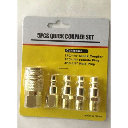 Brass Industrial Quick Coupler Set 5 Pc (Solid Brass)