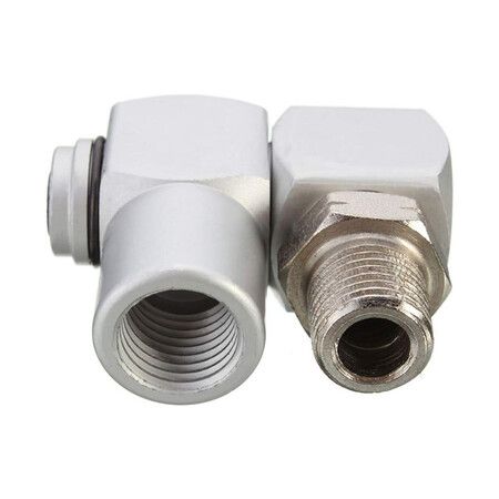 2 Pcs 1/4 Inch Air Tool Swivel Fitting,  Aluminum 360 Degree Swivel Air Hose Connector Industrial Swivel Portable Air Tool Adapter