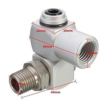 2 Pcs 1/4 Inch Air Tool Swivel Fitting,  Aluminum 360 Degree Swivel Air Hose Connector Industrial Swivel Portable Air Tool Adapter