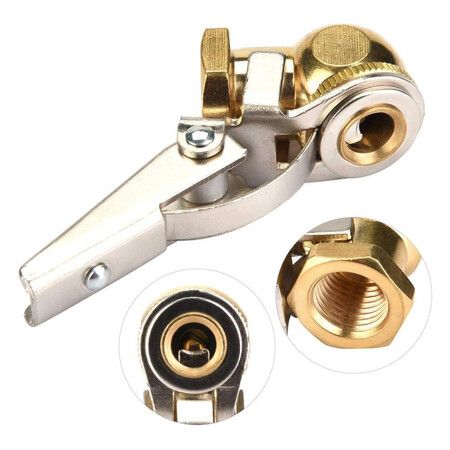 2PCS Tyre Air Valve Tyre Inflating, Air Valve 1/4 Inch NoClip/Clip Copper Tyre Air Valve Suitable For Car Motor