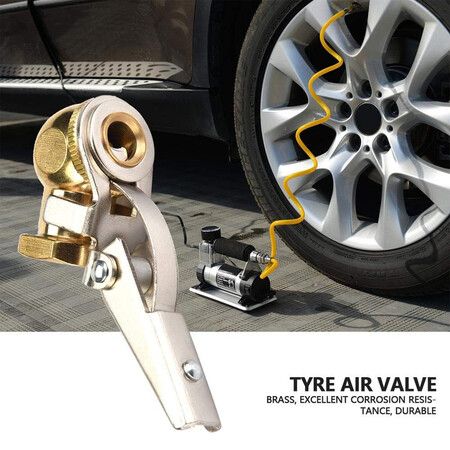 2PCS Tyre Air Valve Tyre Inflating, Air Valve 1/4 Inch NoClip/Clip Copper Tyre Air Valve Suitable For Car Motor