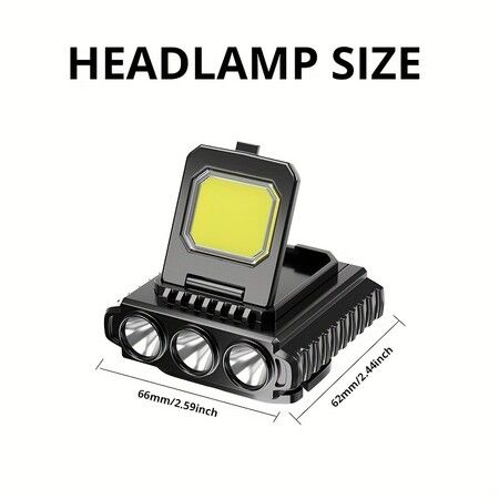 2 Pcs Portable Mini LED Headlamp Rechargeable  Motion Sensor Headlight for Outdoor Camping Fishing