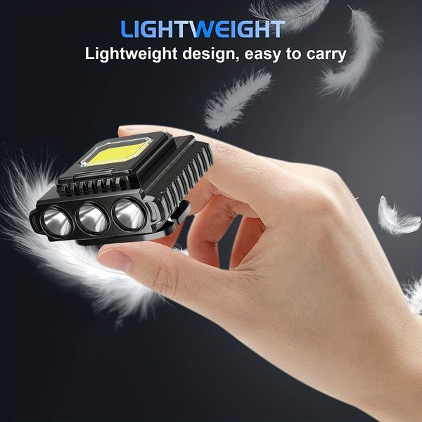 2 Pcs Portable Mini LED Headlamp Rechargeable  Motion Sensor Headlight for Outdoor Camping Fishing