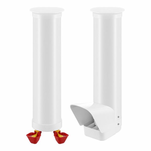 Chicken Bird Feeder Waterer Set Automatic Water Dispenser Poultry Coop 3KG Food 4L Drinker Kit Auto Aviary Chook Chick Hen Quail Drinking Cup