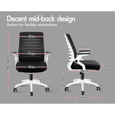 ALFORDSON Mesh Office Chair Executive Computer Fabric Gaming Racing Work Seat Black & White