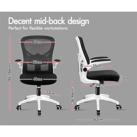 ALFORDSON Mesh Office Chair Executive Computer Tilt Fabric Seat Racing Work Black & White