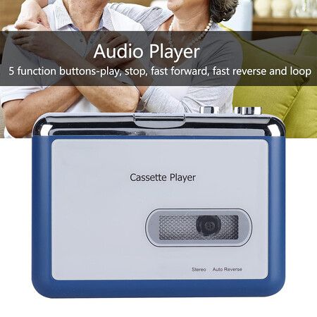 Portable Bluetooth Cassette Player Transmit Retro Tape Music to Bluetooth Earphones or Speakers Personal Walkman