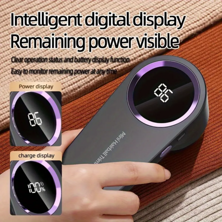 Portable  Lint Remover Electric Hairball Trimmer Smart LED Digital Display Fabric USB Charging Household