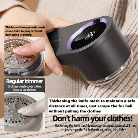 Portable  Lint Remover Electric Hairball Trimmer Smart LED Digital Display Fabric USB Charging Household