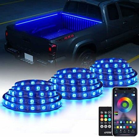 Truck Bed Light Strip RGB-IC LED Lights for Truck Pickup DIY Music synchronous with APP and RF Remote Control 3PCS 60 inch 150cm Truck Bed Lighting