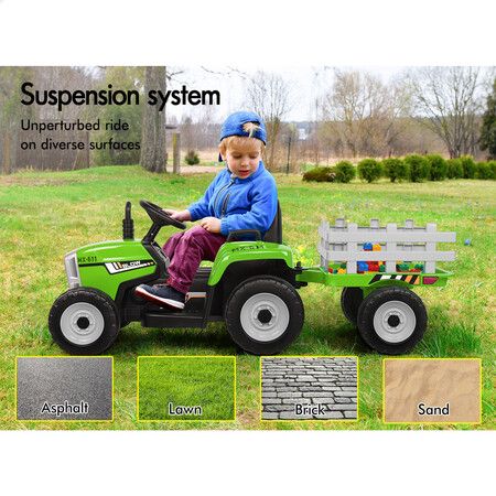 ALFORDSON Kids Ride On Car Tractor 12V Electric Toy Vehicle Child Toddlers Green