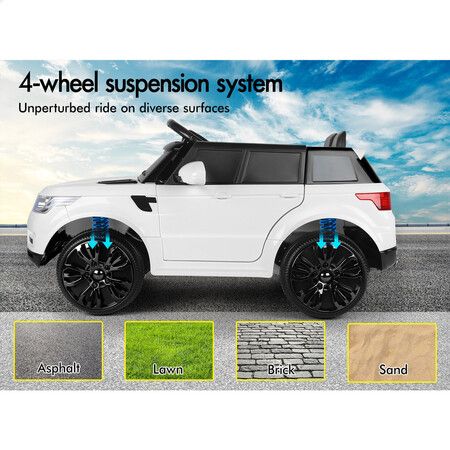 ALFORDSON Kids Ride On Car 12V Eletric Motor Remote Car Toy MP3 LED Light White