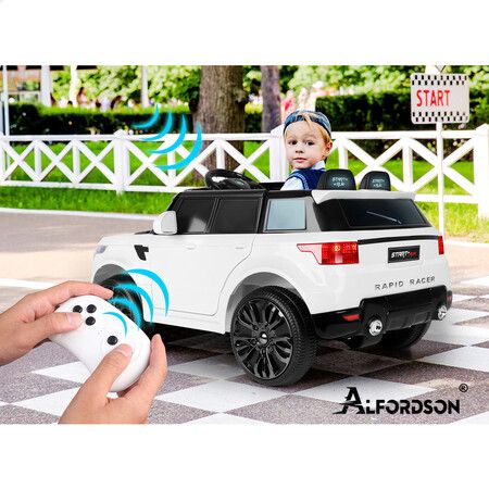ALFORDSON Kids Ride On Car 12V Eletric Motor Remote Car Toy MP3 LED Light White