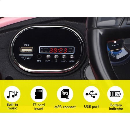 ALFORDSON ALFORDSON Kids Ride On Car 12V Eletric Motor Remote Car Toy MP3 LED Light Pink