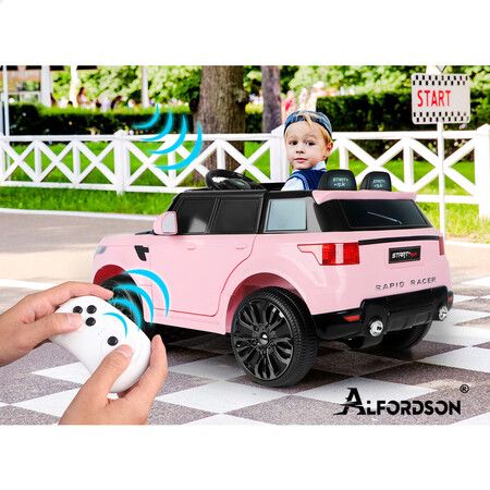 ALFORDSON ALFORDSON Kids Ride On Car 12V Eletric Motor Remote Car Toy MP3 LED Light Pink