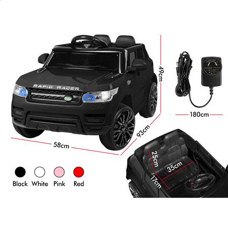 ALFORDSON Kids Ride On Car 12V Eletric Motor Remote Car Toy MP3 LED Light Black