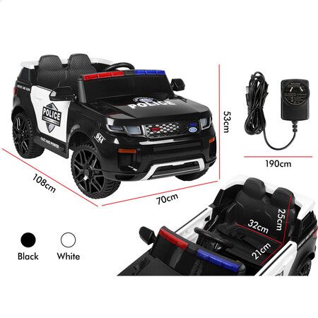 ALFORDSON Kids Police Ride On Car 12V Electric Toy Patrol Remote Control Black