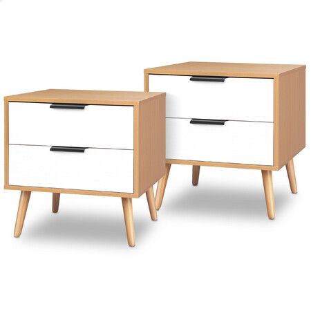 ALFORDSON 2x Bedside Table Nightstand Side Storage Cabinet Scandinavian White