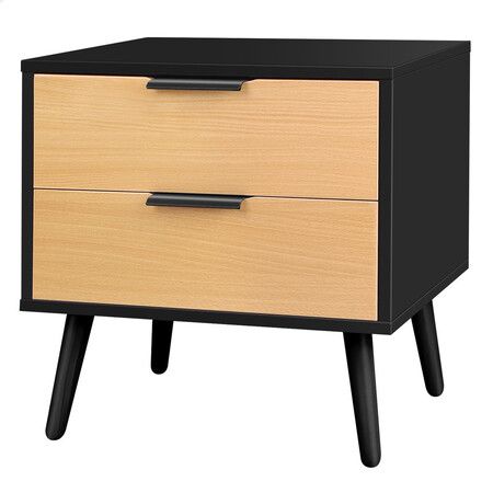 ALFORDSON Bedside Table Nightstand Side Storage Cabinet Scandinavian Black