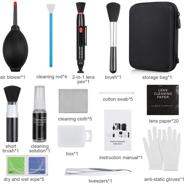 14-in-1 Camera Lens Cleaning Kit,Mirrorless Camera Sensor Cleaning Kit for DSLR Camera